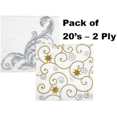 Serviettes, 2 Ply - 33cm - Fancy Patterns